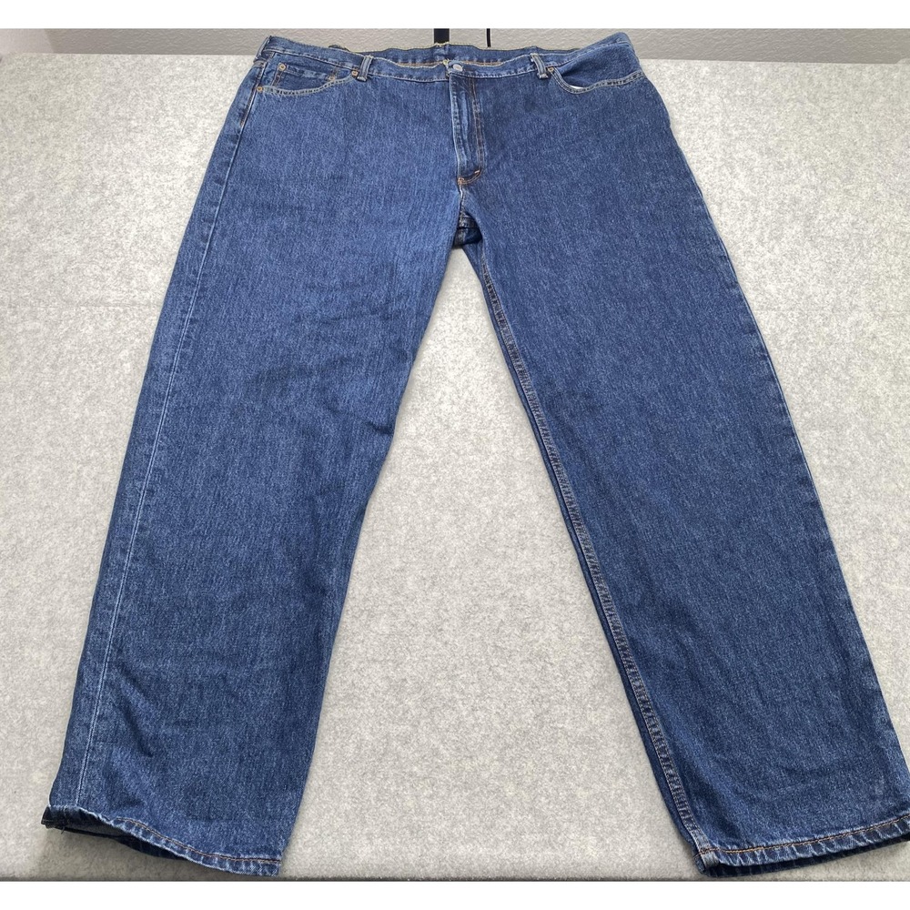 Levi's 550 Mens 48x34 Jeans (48x33) Blue Medium Wash Relaxed Tapered Denim